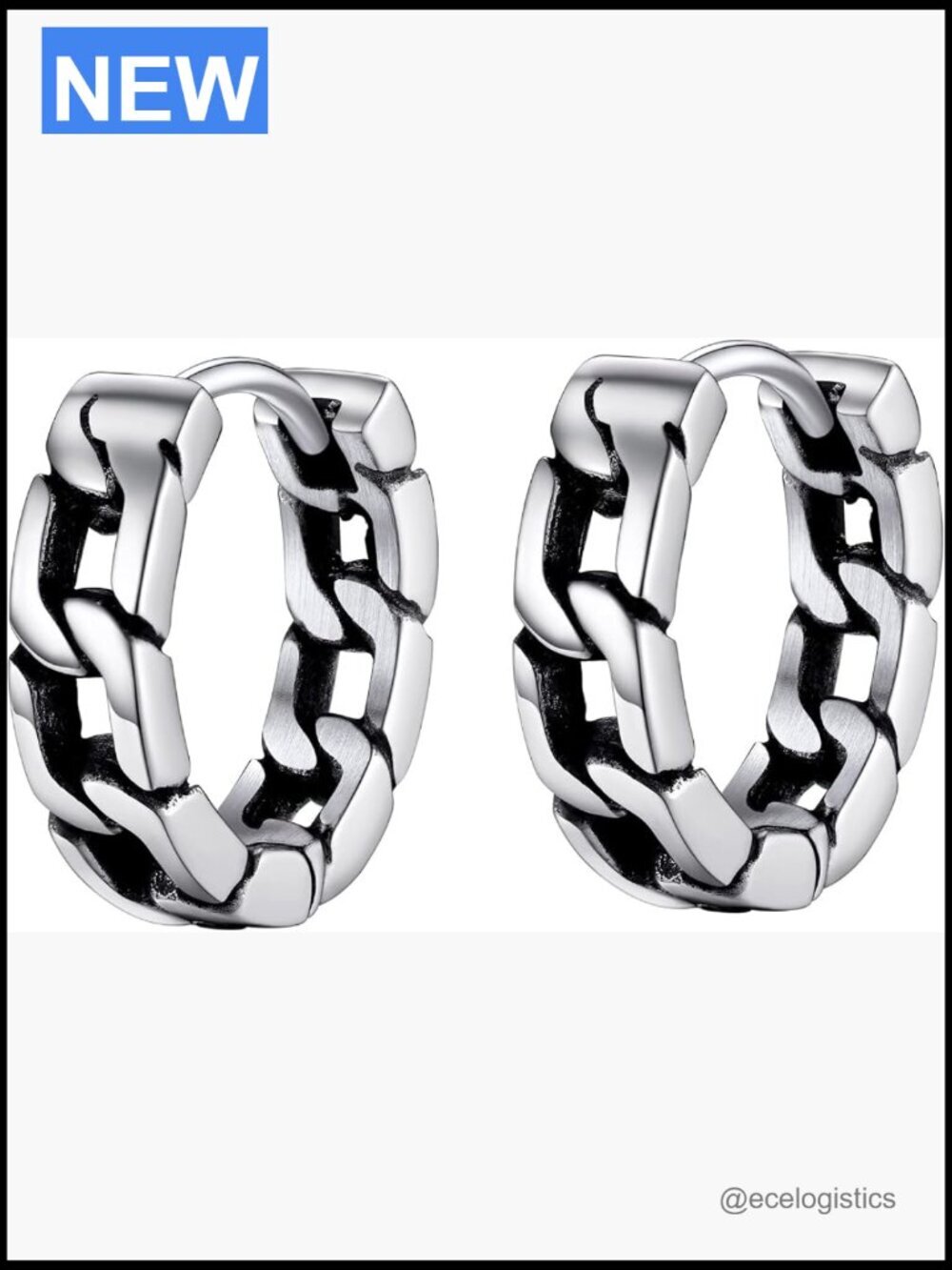 Chunky Hoop Earrings, Skull/Infinity/Spike/Cuban Links, Stainless Steel